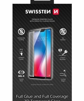 Swissten Ultra Durable Full Face / Full Glue Tempered Glass Premium 9H Screen Protector Samsung 405 Galaxy A40 Black SW-JAP-T-3D-A405-BK 8595217464551