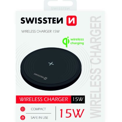 Swissten 15W Wireless charger with USB-C 1.5m cable 22055504 8595217475168