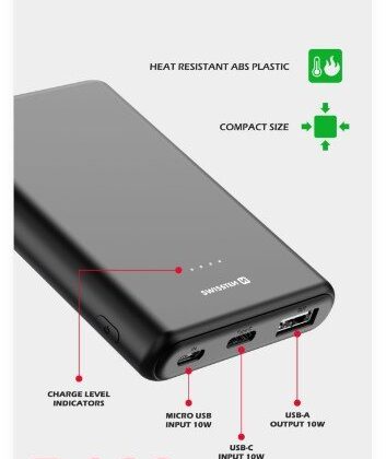 Swissten Line Power Power Bank USB / USB-C / Micro USB / 10W / 5000 mAh 22013910 8595217479807