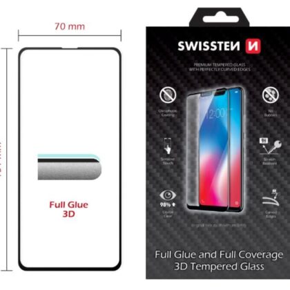 Swissten Ultra Durable Full Glue / Full Face Tempered Glass Apple iPhone 14 Black 64701908 8595217480254