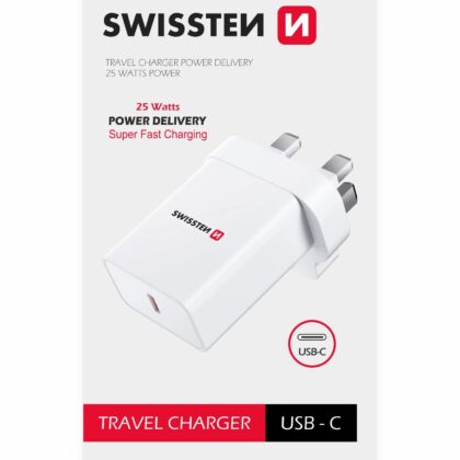 Swissten Travel Charger PD USB-C for UK socket 25W 22045400 8595217480407