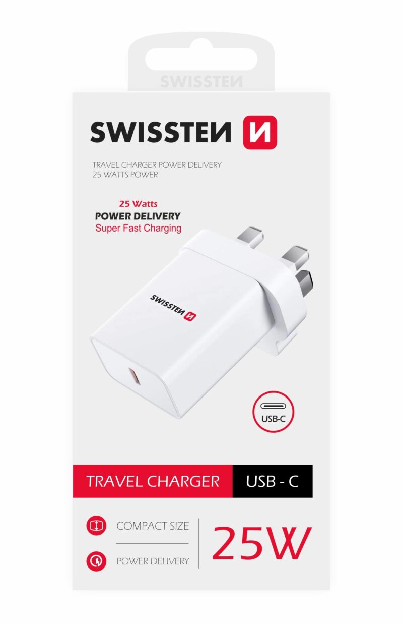 Swissten Travel Charger PD USB-C for UK socket 25W 22045400 8595217480407