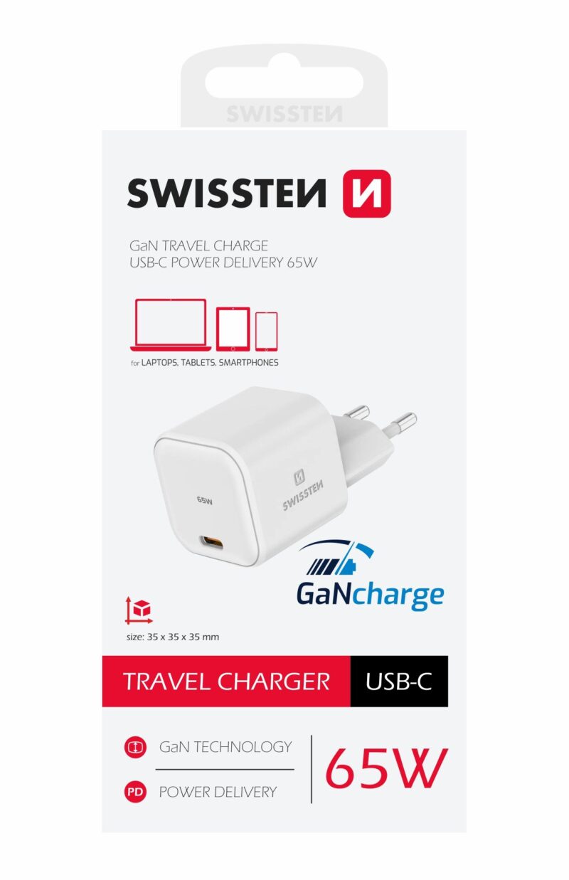 Swissten GaN Travel Charger USB-C 65W 22037020 8595217483804