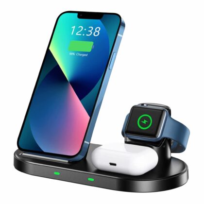 Swissten Wireless Charger 3in1 Stand for Apple and Samsung 22055609 8595217484030