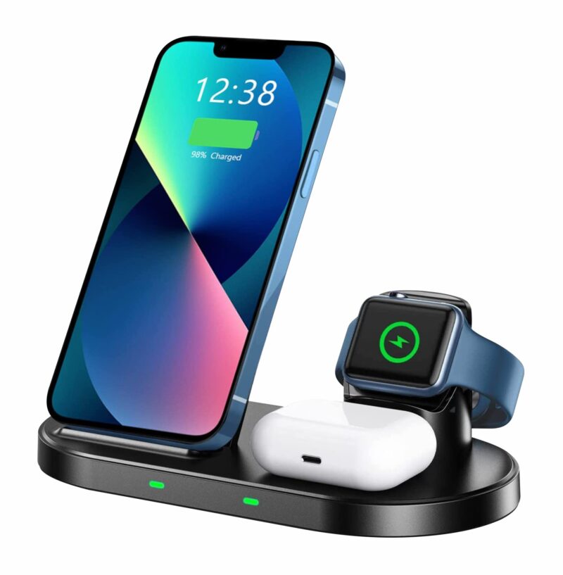 Swissten Wireless Charger 3in1 Stand for Apple and Samsung 22055609 8595217484030