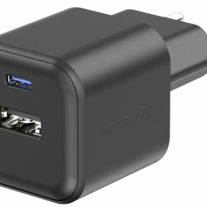 Swissten Travel Charger GaN USB-C 20W PD / USB-A 18W QC 22071110 8595217484412