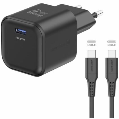 Swissten Travel Charger GaN USB-C 35W PD + Data Cable USB-C - USB-C 1.2m 22070230 8595217484450