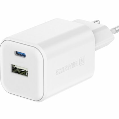 Swissten Travel Charger GaN USB-C / PD USB-A / 18W QC / 45W 22071300 8595217484504