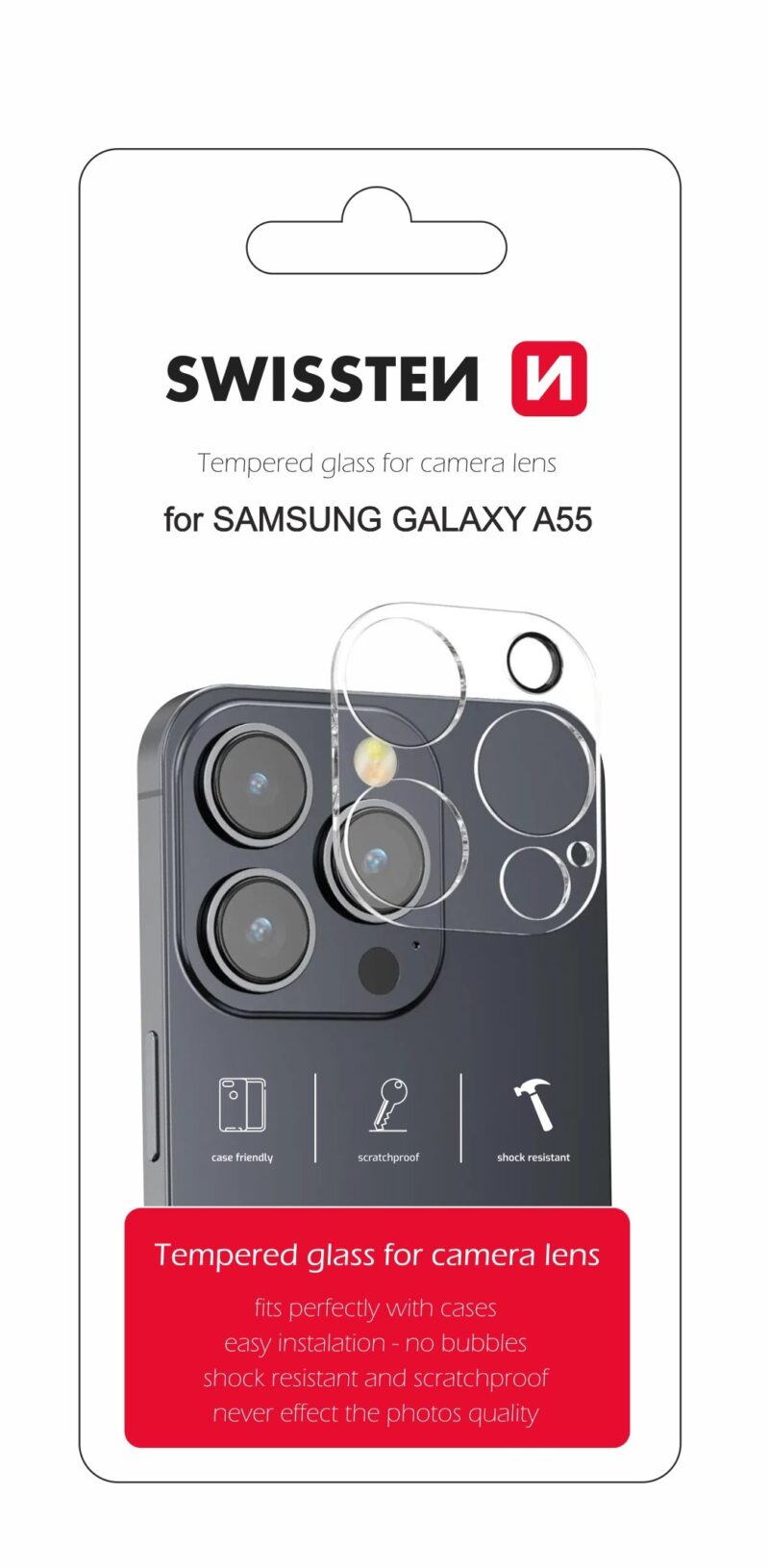 Swissten Tempered Glass For Camera Lens For Samsung Galaxy A55 94500216 8595217486904