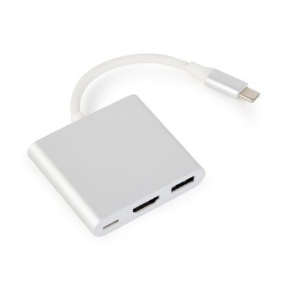 I/O ADAPTER USB-C TO HDMI/USB3/USB-C A-CM-HDMIF-02-SV GEMBIRD  A-CM-HDMIF-02-SV 8716309112062