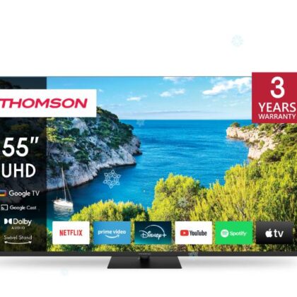 TV Set THOMSON 55" 4K/Smart 3840x2160 Wireless LAN Bluetooth Google TV Black 55UG5C14  55UG5C14 9120106662252