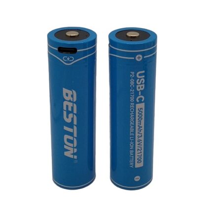 Rechargeable 21700 Size Battery with USB-C Port