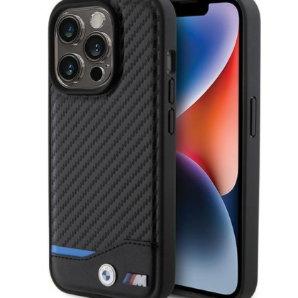 BMW PU Carbon Case for Apple iPhone 15 Pro Max BMHCP15X22NBCK 3666339143862