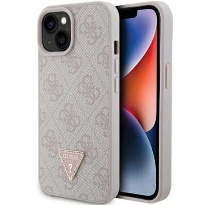 Guess PU Leather 4G Triangle Strass Case for iPhone 15 GUHCP15SP4TDPP 3666339146665