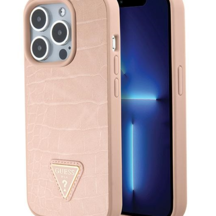 Guess Croco Triangle Logo Case for Apple iPhone 15 Pro GUHCP15LPCRTHCP 3666339152284