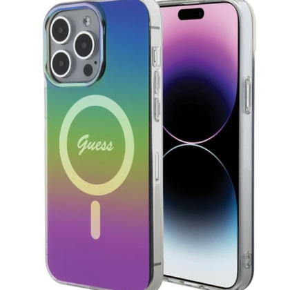Guess  IML MagSafe Iridescent Case for Apple iPhone 15 Pro GUHMP15LHITSK 3666339154660