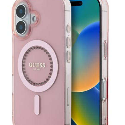 Guess IML Rhinestones MagSafe Case for Apple iPhone 16 Pro Max GUHMP16XPFTDTEP 3666339306083
