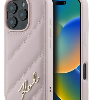 Karl Lagerfeld Quilted Signature Back Case for Apple iPhone 16 Pro KLHCP16LPQDSMGP 3666339317829