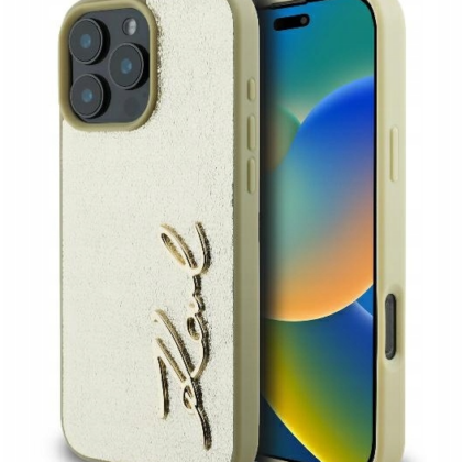 Karl Lagerfeld Metal Signature Back Case for Apple iPhone 16 Pro KLHCP16LPFMFBKMD 3666339319069