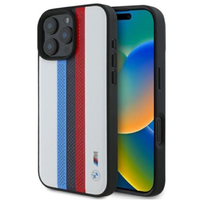 BMW M Perf. Tricolor Printed Stripes MagSafe Back Case for Apple iPhone 16 Pro Max BMHMP16X23PUPTH 3666339324193
