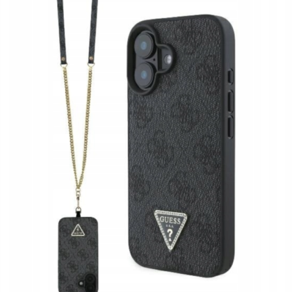 Guess Leather Metal Logo Strass Crossbody Case for Apple iPhone 16 GUHCP16SP4TDSCPK 3666339328603