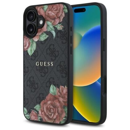 Guess GUHMP16SP4ROPEMCK 4G Flowers Print MagSafe Case for Apple iPhone 16 GUHMP16SP4ROPEMCK 3666339350093