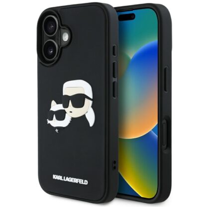 Karl Lagerfeld HC 3D Case for Apple iPhone 16 KLHCP16SRBCKCHLK 3666339402167
