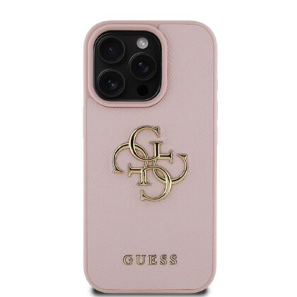 Guess PU Grained 4G Metal Logo Case for Apple iPhone 16 Pro Max GUHCP16XPGT4MBP 3666339424855