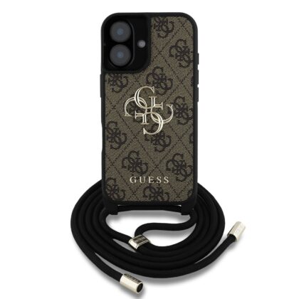 Guess PU 4G Metal Logo Crossbody Strap Case for Apple iPhone 16 GUHCP16SP4GMGCRW 3666339434410