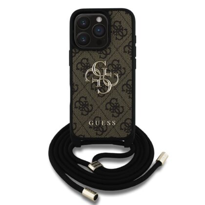 Guess GUHCP16LP4GMGCRW PU 4G Metal Logo Crossbody Strap Case for Apple iPhone 16 Pro GUHCP16LP4GMGCRW 3666339434434