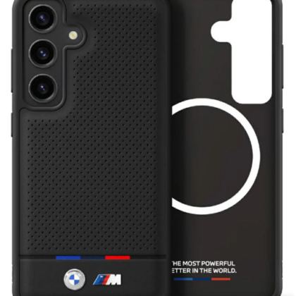 BMW Leather Tricolor Stripe with MagSafe Back Case for Samsung Galaxy S25 BMHMS25S24PUHOTK 3666339448790