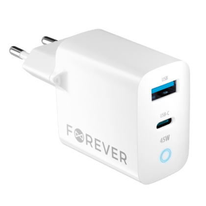 Forever TC-06 GaN Charger PD / QC / 1x USB-C / 1x USB / 45W GSM171396 5900495088673