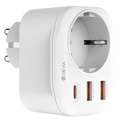Devia Power socket PD charger 20W USB-C 2x USB 3A WW09-F-PD 6938595379154
