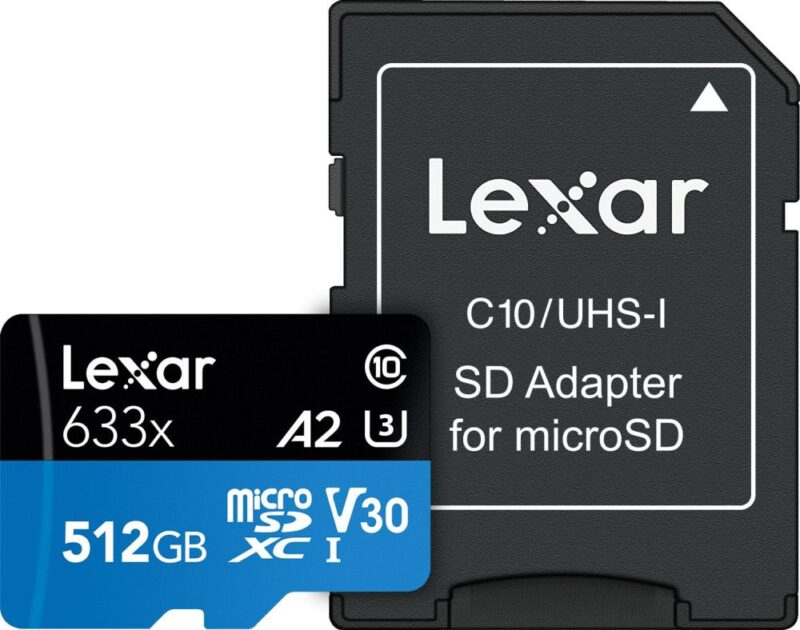 MEMORY MICRO SDXC 512GB UHS-I/W/ADAPTER LSDMI512BB633A LEXAR  LSDMI512BB633A 843367119745