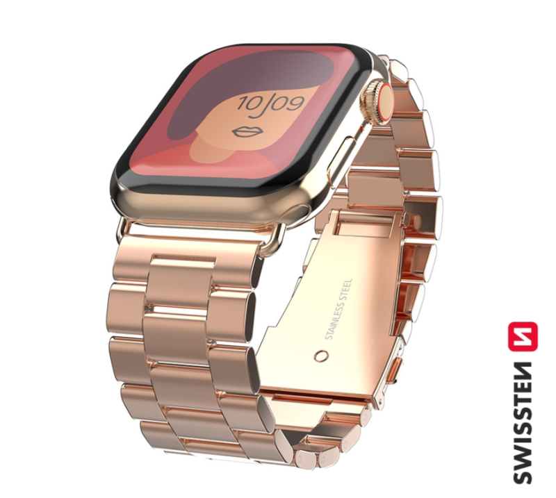 Swissten Metal Strap for Apple Watch 1/2/3/4/5/6/SE / 40 mm / 42 mm / Gold 46000313 8595217477247