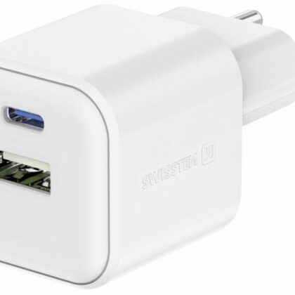 Swissten Travel Charger GaN USB-C 35W PD / USB-A 27W QC 22071200 8595217484481