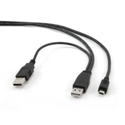 CABLE USB2 DUAL AM-MINI 0.9M/BLACK CCP-USB22-AM5P-3 GEMBIRD  CCP-USB22-AM5P-3 8716309065665