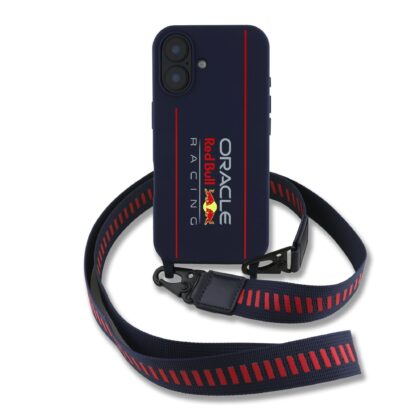 Red Bull Silicone Vertical Logo MagSafe Case + Crossbody Strap for Apple iPhone 16 RBHMP16S24SISOLRV 3666339370183