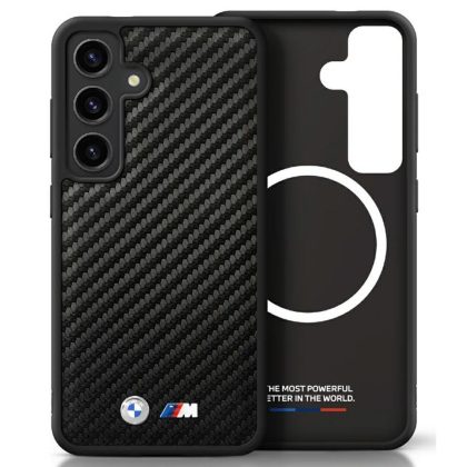BMW Leather Carbon MagSafe Case for Samsung Galaxy S25 BMHMS25S24PUCILK 3666339448837