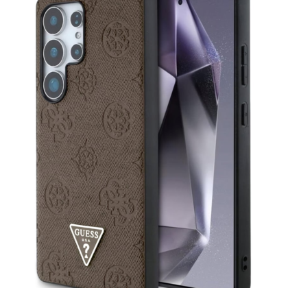 Guess Grained Hot Stamp Peony Pattern Triangle Logo MagSafe Case for Samsung Galaxy S25 Ultra GUHMS25LPGBTMW 3666339449254