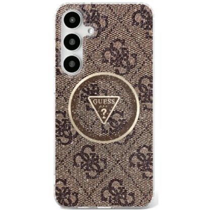 Guess 4G Glitter Triangle Buttons MagSafe Case for Samsung Galaxy S25 GUHMS25SHG4PRTGW 3666339449599