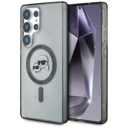 Karl Lagerfeld Button Karl & Choupette Heads Printed Logo MagSafe Case for Samsung Galaxy S25 Ultra KLHMS25LHLSKCK 3666339449971