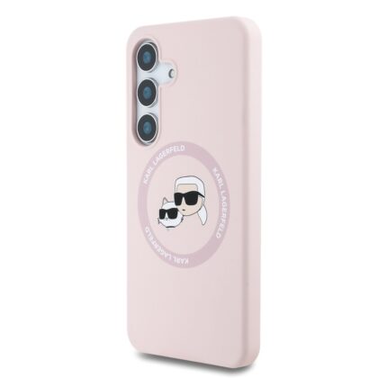 Karl Lagerfeld Liquid Silicone K&CH Heads MagSafe Case for Samsung Galaxy S25 Plus KLHMS25MSKCHTCP 3666339450212
