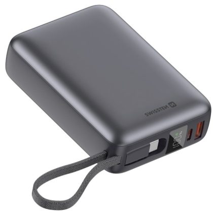 Swissten Power Bank 20000 mAh 45W with Built-In USB-C Cable 22013976 8595217490833
