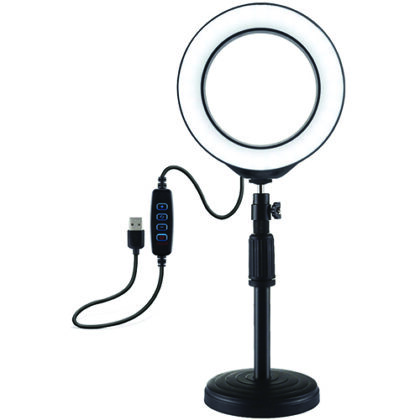 LED Ring Lamp 16cm With Desktop Mount 18-28cm