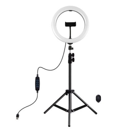 LED Ring Lamp 26cm With Desktop Tripod Mount Up To 1.1m