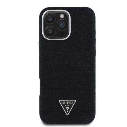 Guess Denim Triangle Logo MagSafe Case for Apple iPhone 16 Pro GUHMP16LRJFWTLK 3666339428143