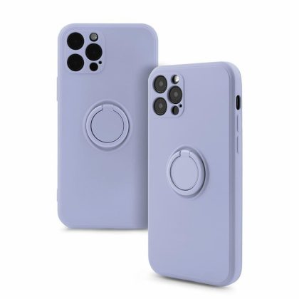 Mocco Pastel Ring Silicone Back Case for Samsung Galaxy S21 FE 5G Violet MO-RING-SA-S21FE-VI 4752168108123