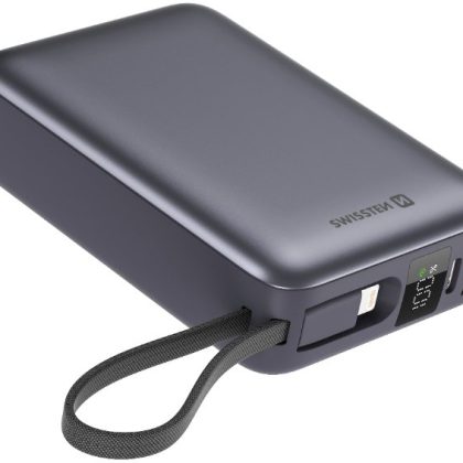 Swissten Power Bank 20000 mAh with Built-In Cables USB-C and Lightning 22013945 8595217490598