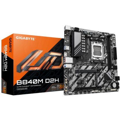 Mainboard GIGABYTE AMD B840 Socket AM5 micro ATX RAM DDR5-SDRAM 2xSlots 2xNumber of M.2 (M) slots B840MD2H1.2  B840M D2H 1.2 4719331868116